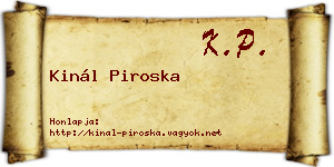 Kinál Piroska névjegykártya